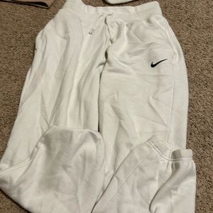 Nike white cuffed sweatpants